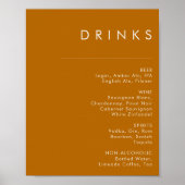 Poster Désert simple | Burnt Orange Boissons Menu Panneau (Devant)