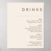 Poster Désert simple | Menu Boissons Blanches Naturelles (Devant)
