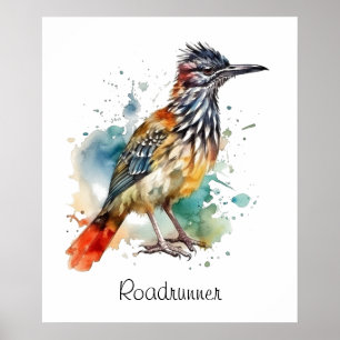 Poster Desert Spirit, Roasrunner en Aquarelle personnalis