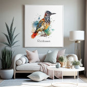 Poster Desert Spirit, Roasrunner en Aquarelle personnalis