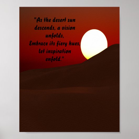 Poster Desert Sunset Paysage personnalisé (Devant)