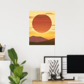 Poster Desert Sunset Rust Orange et Brown (Bureau à domicile)