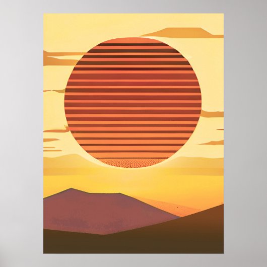Poster Desert Sunset Rust Orange et Brown (Devant)