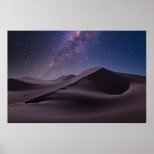 Poster Déserts Voie lactée ciel étoilé dune de sable Du