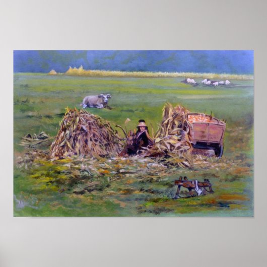 Poster Desgranando el maíz/Shelling corn (Devant)