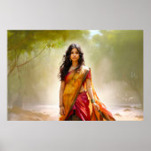 Poster Desi dans une peinture sari (Devant)