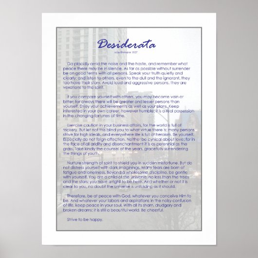 Poster Desiderata (Devant)