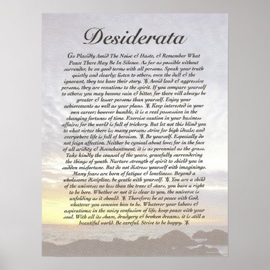 POSTER DESIDERATA (Devant)