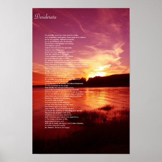 Poster Desiderata (Devant)