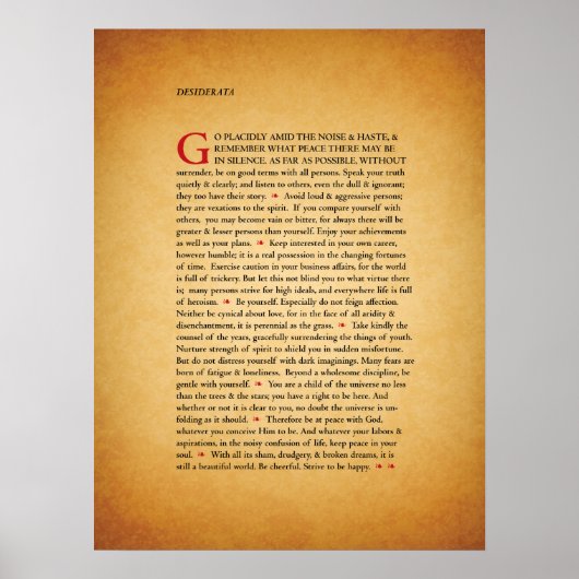 Poster Desiderata (Devant)