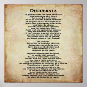 Poster Desiderata 12 x 12 Art Imprimer (Devant)