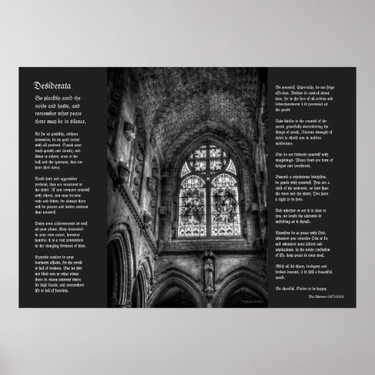 Poster Desiderata - Au-Dessus De L'Autel De La Chapelle (Devant)