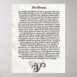 Poster DESIDERATA avec Flourdissements