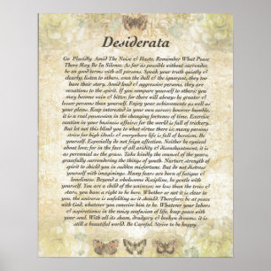 Poster DESIDERATA avec les papillons soigneux