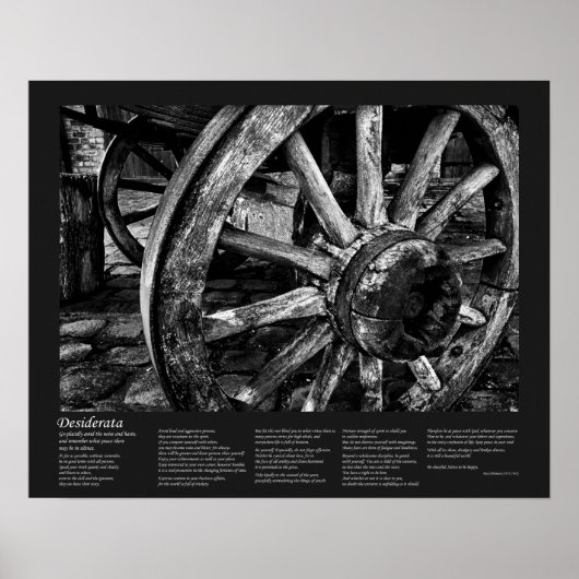 Poster Desiderata - Belle Art Vintage Wagon Wheel (Devant)