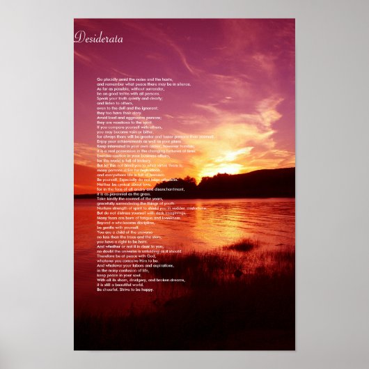 Poster Desiderata Canvas (Devant)