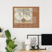 Poster Desiderata - Carte du Vieux Monde, 1794 (Bureau à domicile)