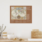 Poster Desiderata - Carte du Vieux Monde, 1794 (Cuisine)