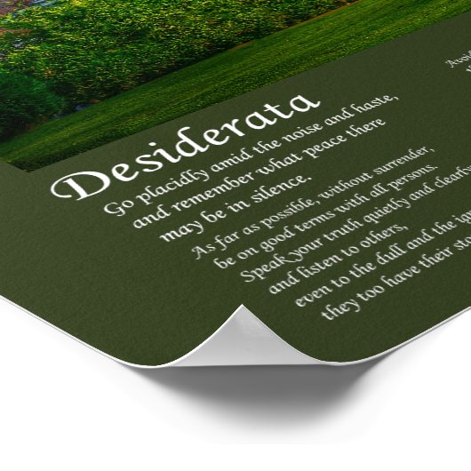 Poster Desiderata - Château Dalhousie (Coin)
