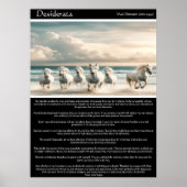 Poster Desiderata : Chevaux de la côte du coucher du sole (Devant)