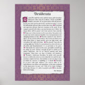 Poster Desiderata - Choses désirées (Devant)