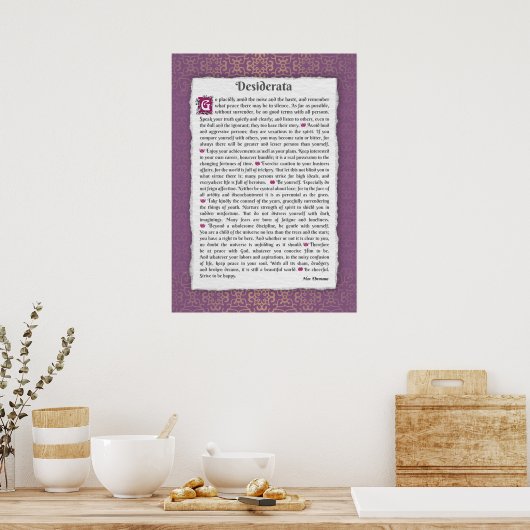 Poster Desiderata - Choses désirées (Cuisine)