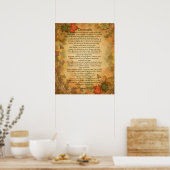 Poster Desiderata "choses désirées" Feuilles d'automne (Cuisine)