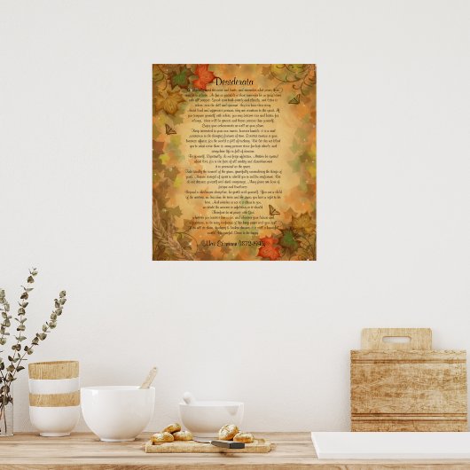 Poster Desiderata "choses désirées" Feuilles d'automne (Cuisine)