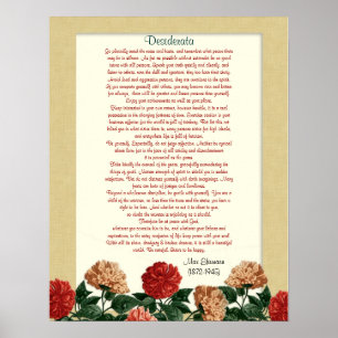 Poster Desiderata "choses désirées", fleurs d'hibiscus