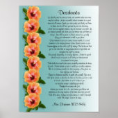 Poster Desiderata "choses désirées" Hibiscus frontière (Devant)