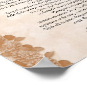 Poster Desiderata "choses désirées" parchemin floral (Coin)