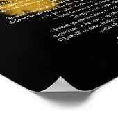 Poster Desiderata "choses désirées" Plumes dorées noir (Coin)