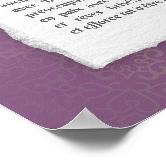 Poster Desiderata - Choses désirées - poème (Coin)