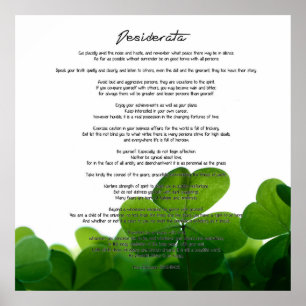 Poster Desiderata "Choses désirées" sur Clovers verts