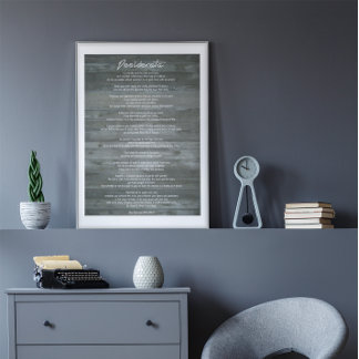 Poster Desiderata "Choses désirées" sur mur de béton