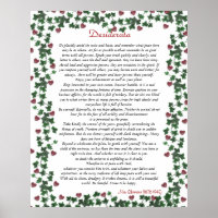Poster Desiderata Coeurs d'Ivy