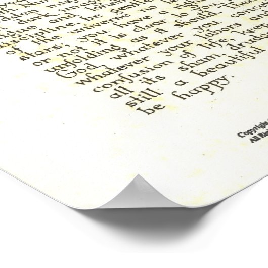 Poster DESIDERATA de Max Ehrmann - Antique Soll (Coin)