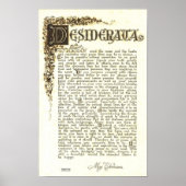 Poster DESIDERATA de Max Ehrmann - Antique Soll (Devant)