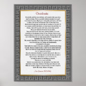 Poster Desiderata "desired things", prose (Devant)