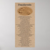 Poster Desiderata - Empreinte sur le sable (Devant)