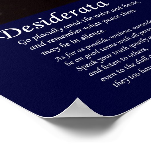 Poster Desiderata - Esprit céleste (Coin)