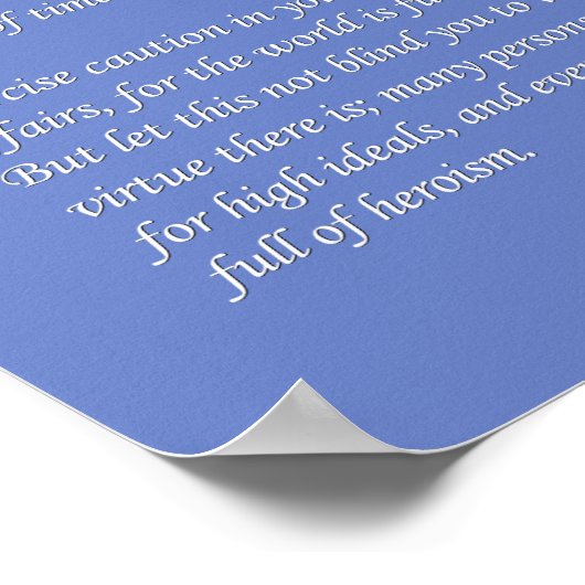 Poster Desiderata - Hydrangea bleu (Coin)