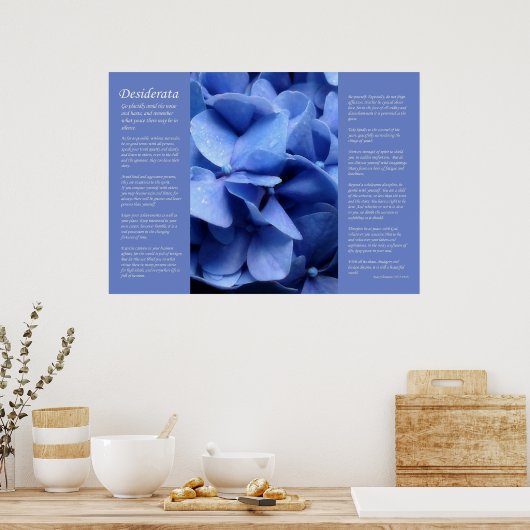 Poster Desiderata - Hydrangea bleu (Cuisine)