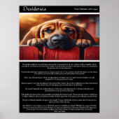 Poster Desiderata : Le contentement d'une canine (Devant)