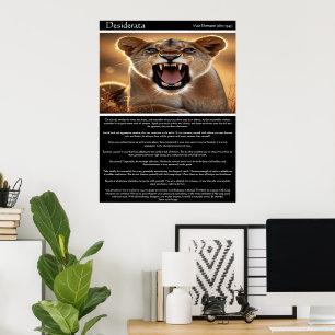 Poster Desiderata : Le puissant rugissement de la lionne