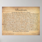 Poster DESIDERATA-Max Ehrmann-Embossée En Bois (Devant)
