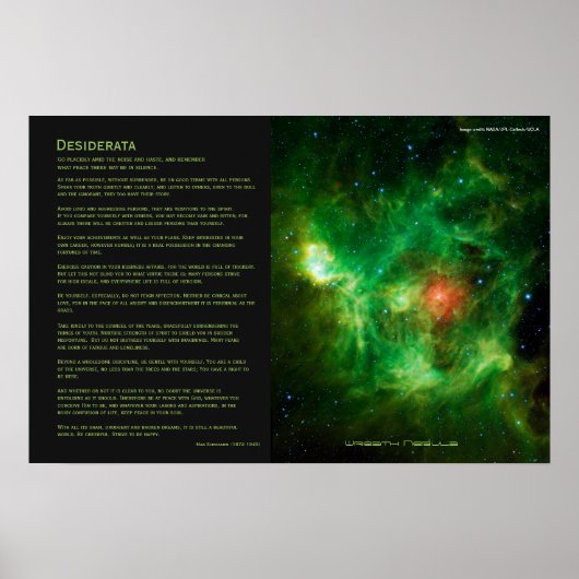 Poster Desiderata - Nebula de couronne, Barnard 3, Voie L (Devant)