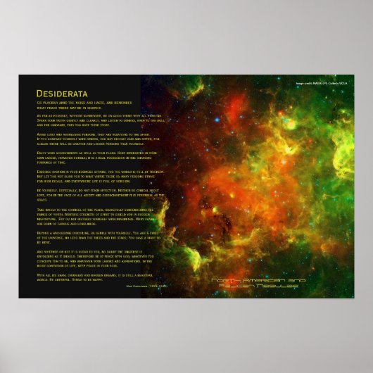 Poster Desiderata - Nebulae nord-américaine et pélicane (Devant)