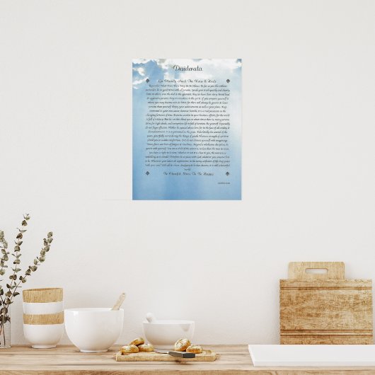 Poster DESIDERATA nuages prudents (Cuisine)