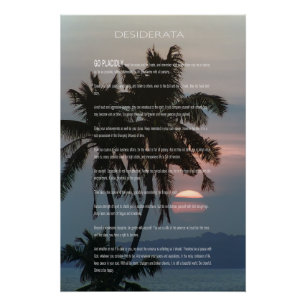 Poster DESIDERATA Palm Tree Sundown